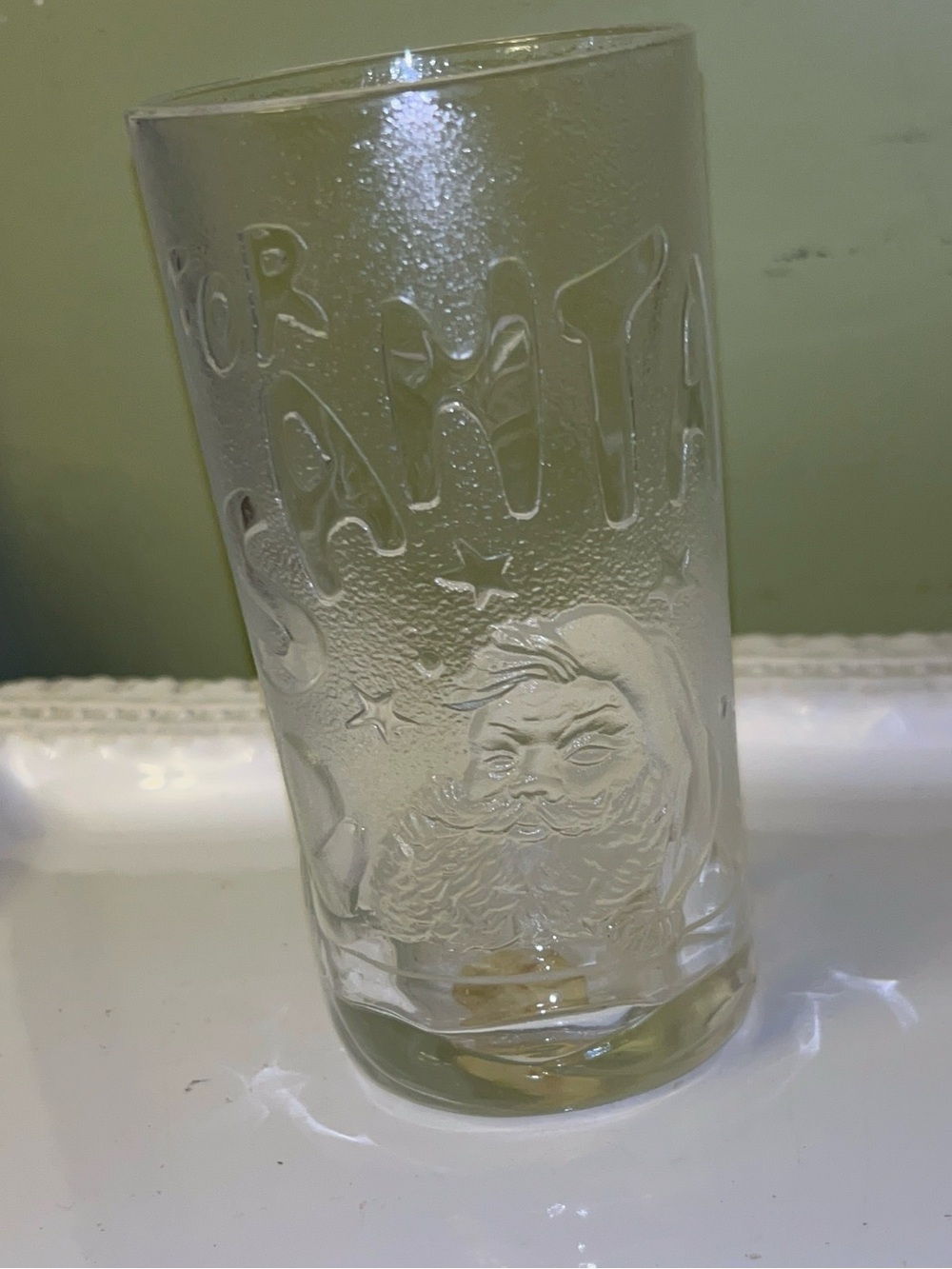 Princess House Vintage “Milk for Santa" Glass Tumbler